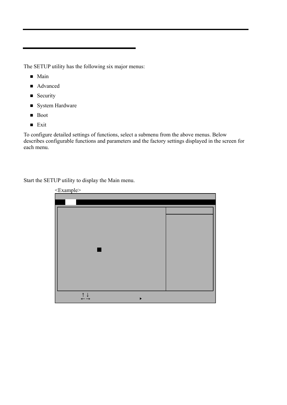 Menu and parameter descriptions, Main, 8 system configuration | Advanced, Security, System hardware, Boot | NEC EXPRESS 320Lb-R User Manual | Page 90 / 296