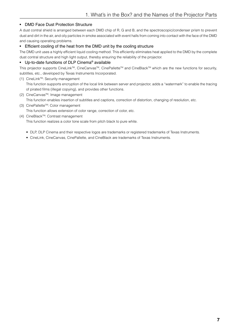 NEC DLP CINEMA NC1600C User Manual | Page 7 / 57