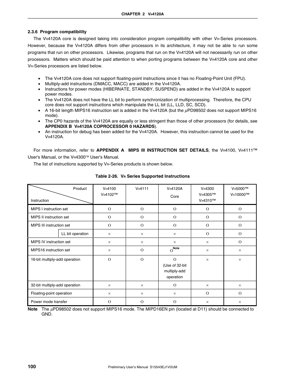 6 program compatibility | NEC Network Controller uPD98502 User Manual | Page 100 / 595