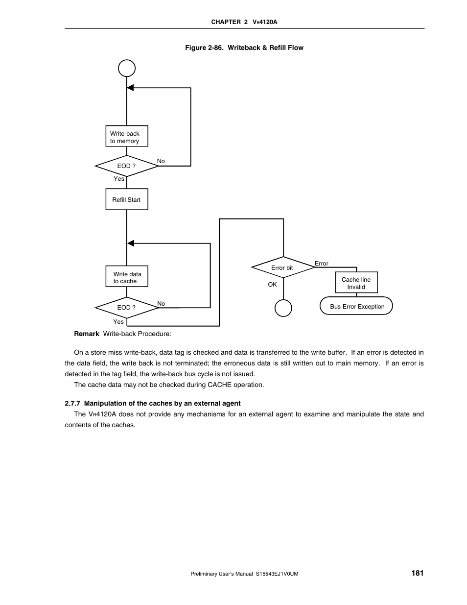 7 manipulation of the caches by an external agent | NEC Network Controller uPD98502 User Manual | Page 181 / 595