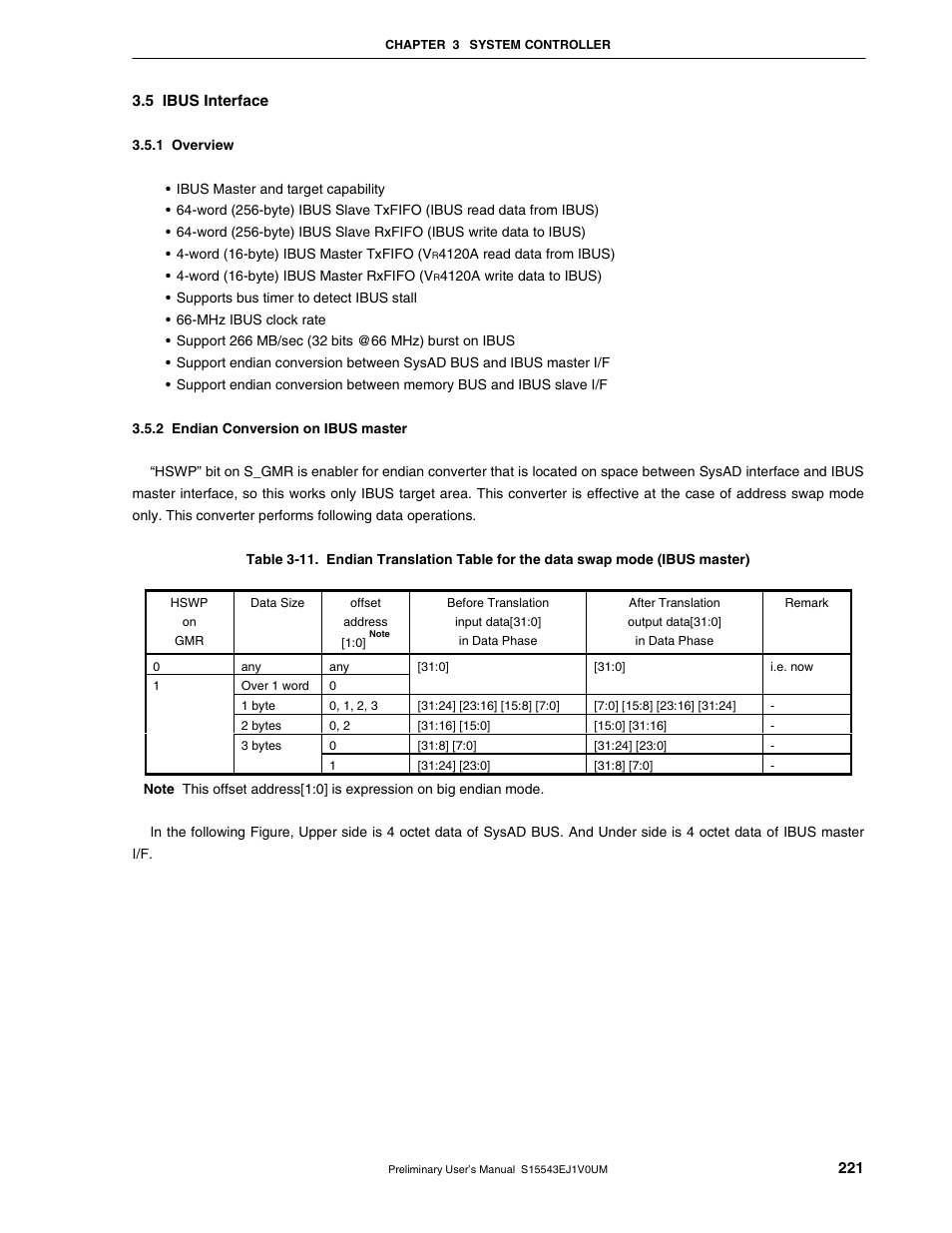 5 ibus interface, 1 overview, 2 endian conversion on ibus master | NEC Network Controller uPD98502 User Manual | Page 221 / 595