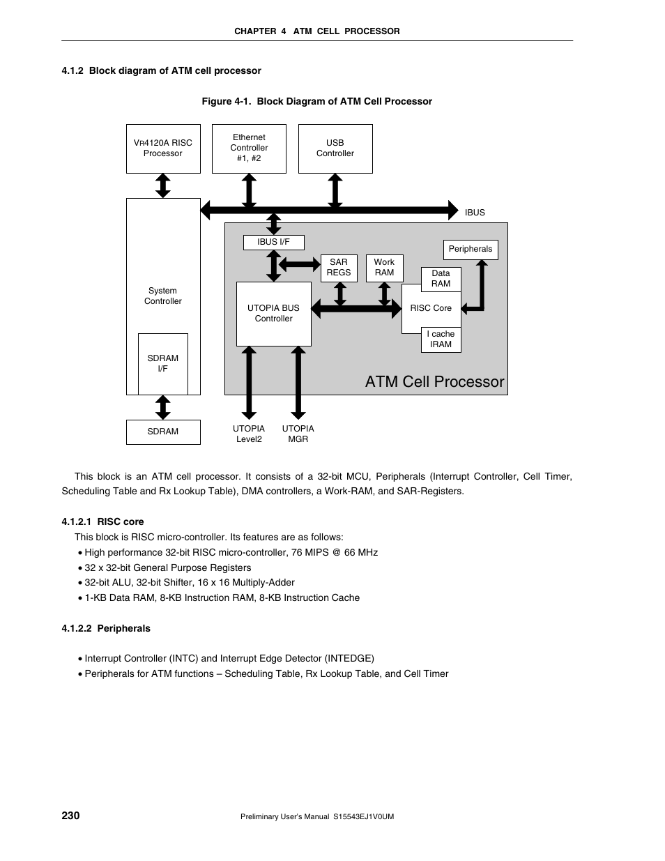 2 block diagram of atm cell processor, Atm cell processor | NEC Network Controller uPD98502 User Manual | Page 230 / 595
