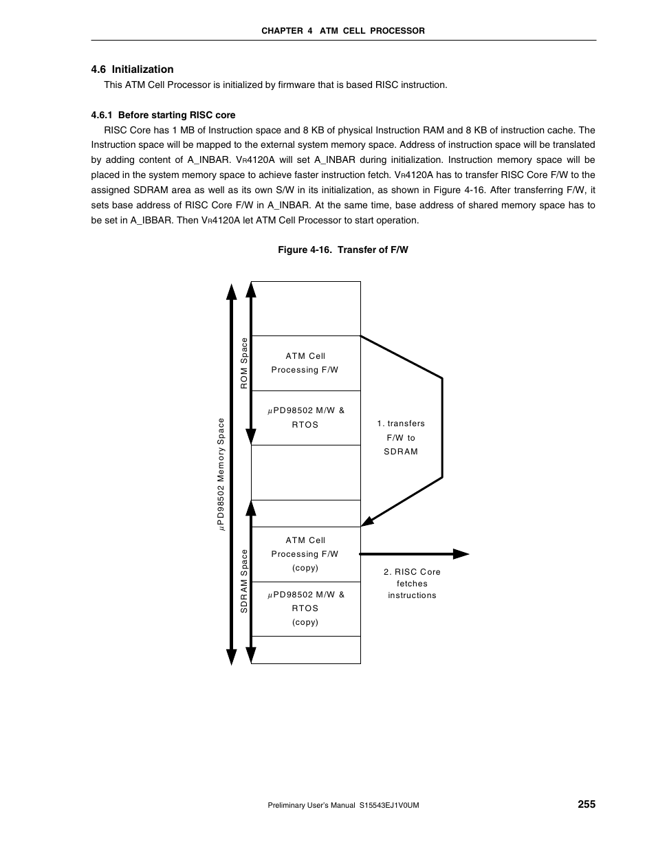 6 initialization, 1 before starting risc core | NEC Network Controller uPD98502 User Manual | Page 255 / 595