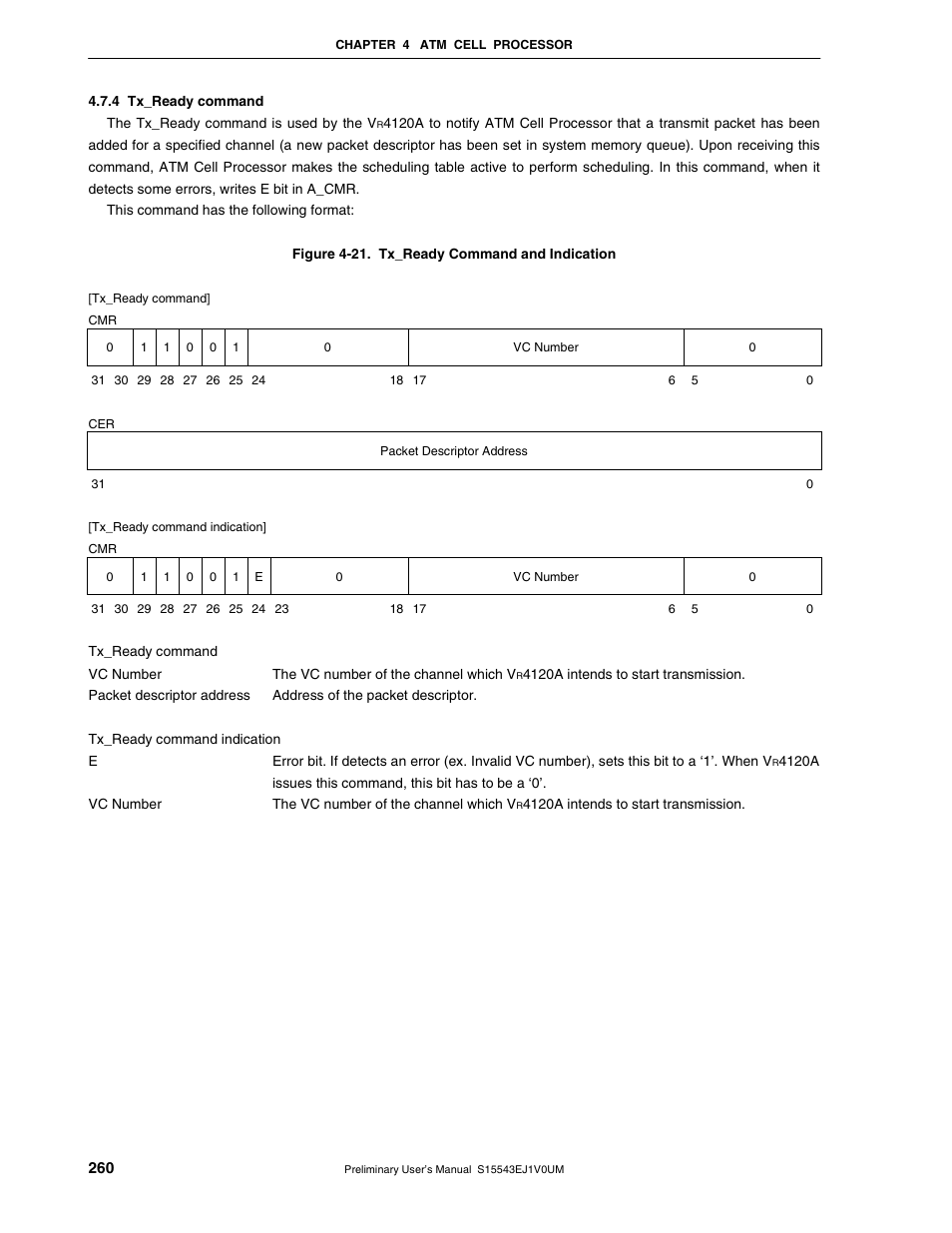 4 tx_ready command | NEC Network Controller uPD98502 User Manual | Page 260 / 595