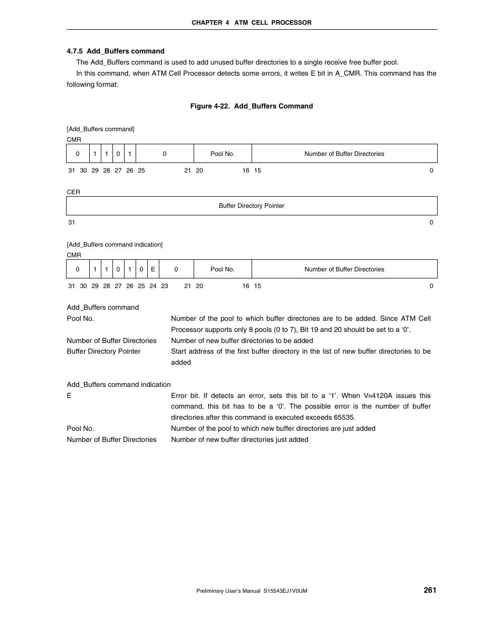 5 add_buffers command | NEC Network Controller uPD98502 User Manual | Page 261 / 595