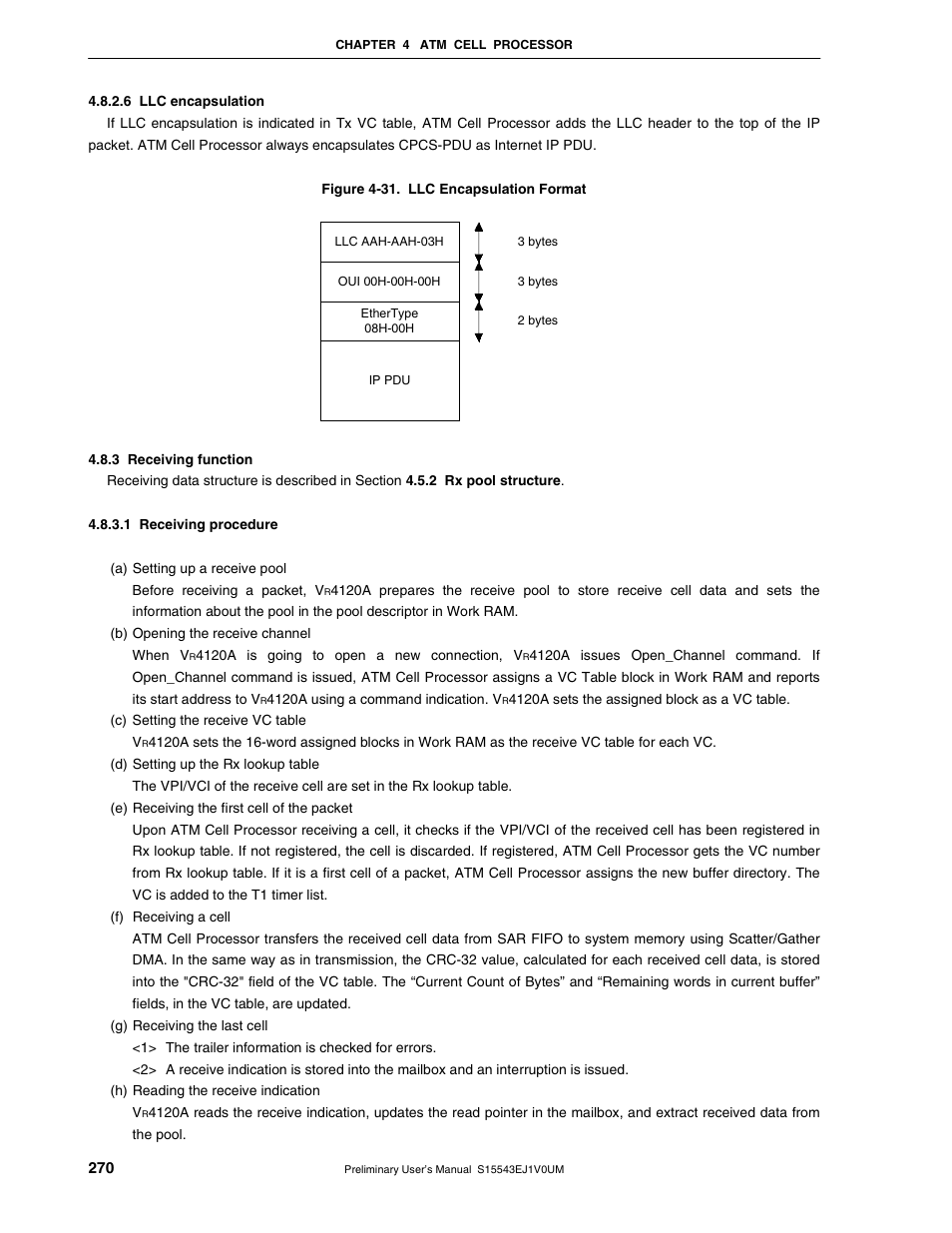 3 receiving function | NEC Network Controller uPD98502 User Manual | Page 270 / 595