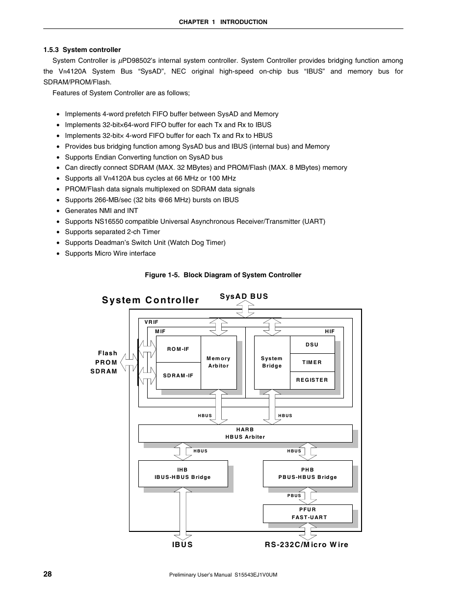 3 system controller, R s -2 3 2 c /m ic ro w ire | NEC Network Controller uPD98502 User Manual | Page 28 / 595