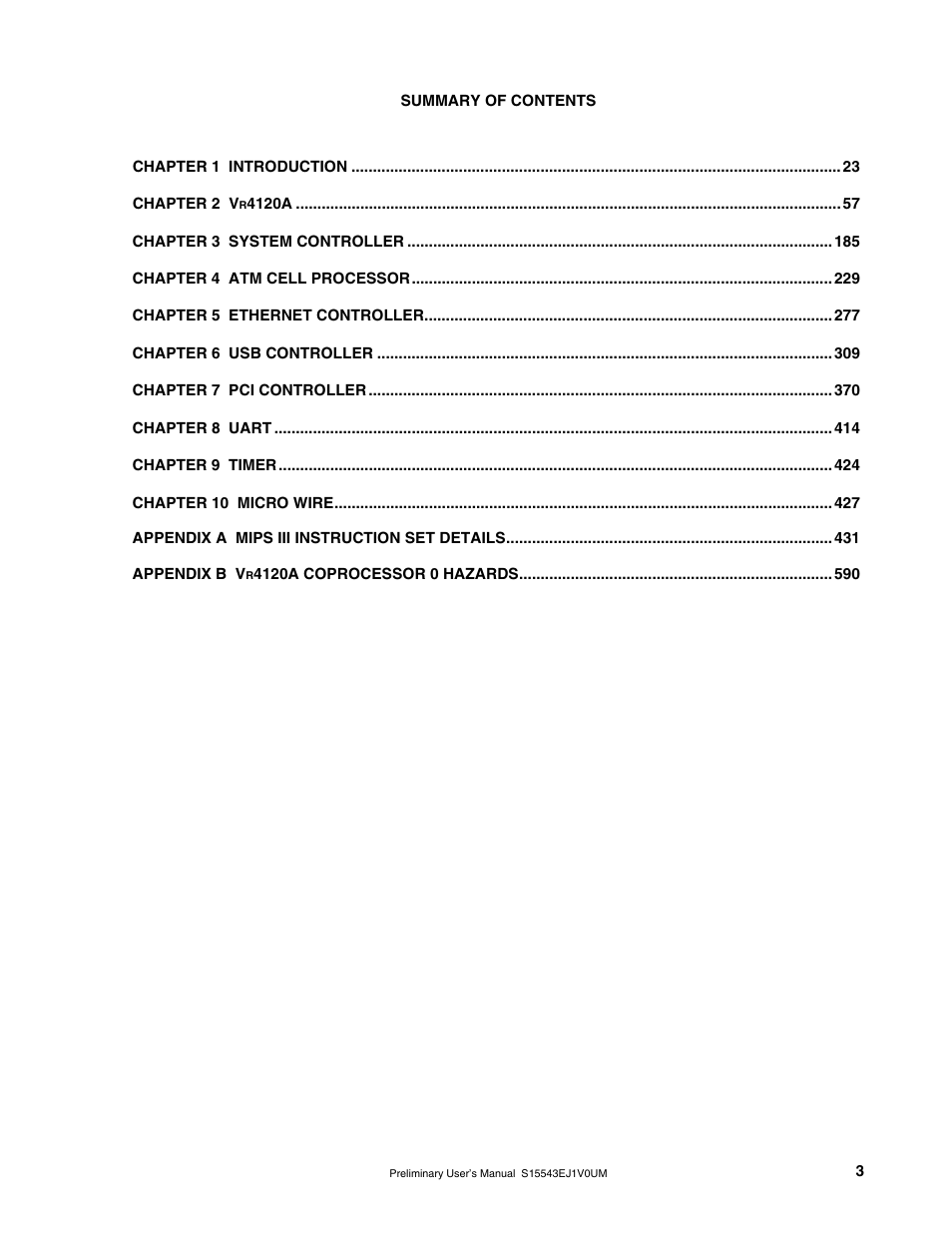 NEC Network Controller uPD98502 User Manual | Page 3 / 595