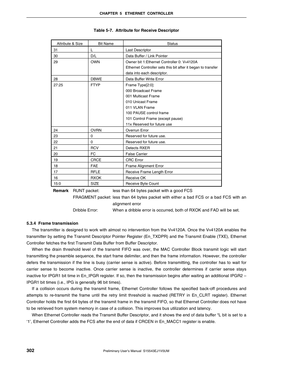 4 frame transmission | NEC Network Controller uPD98502 User Manual | Page 302 / 595