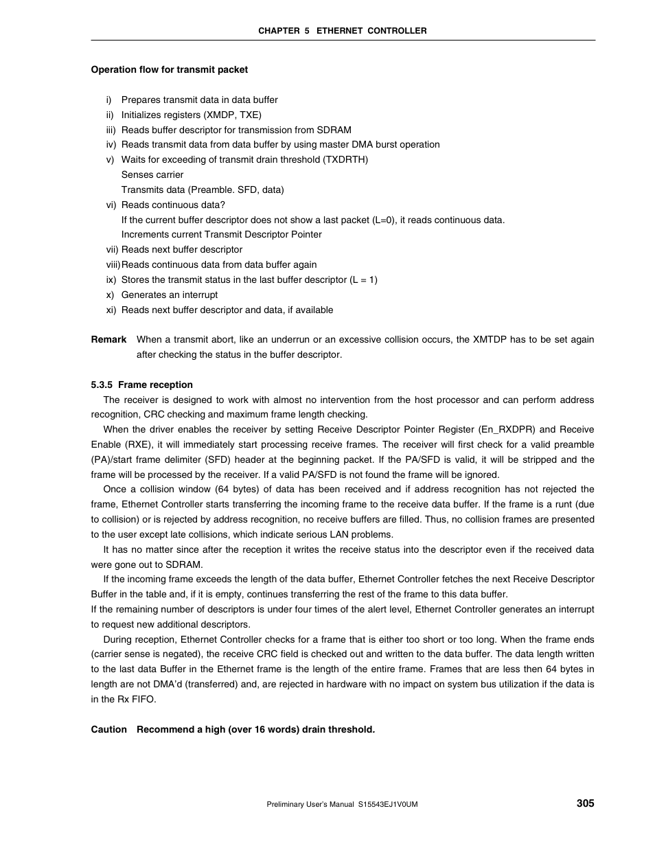 5 frame reception | NEC Network Controller uPD98502 User Manual | Page 305 / 595