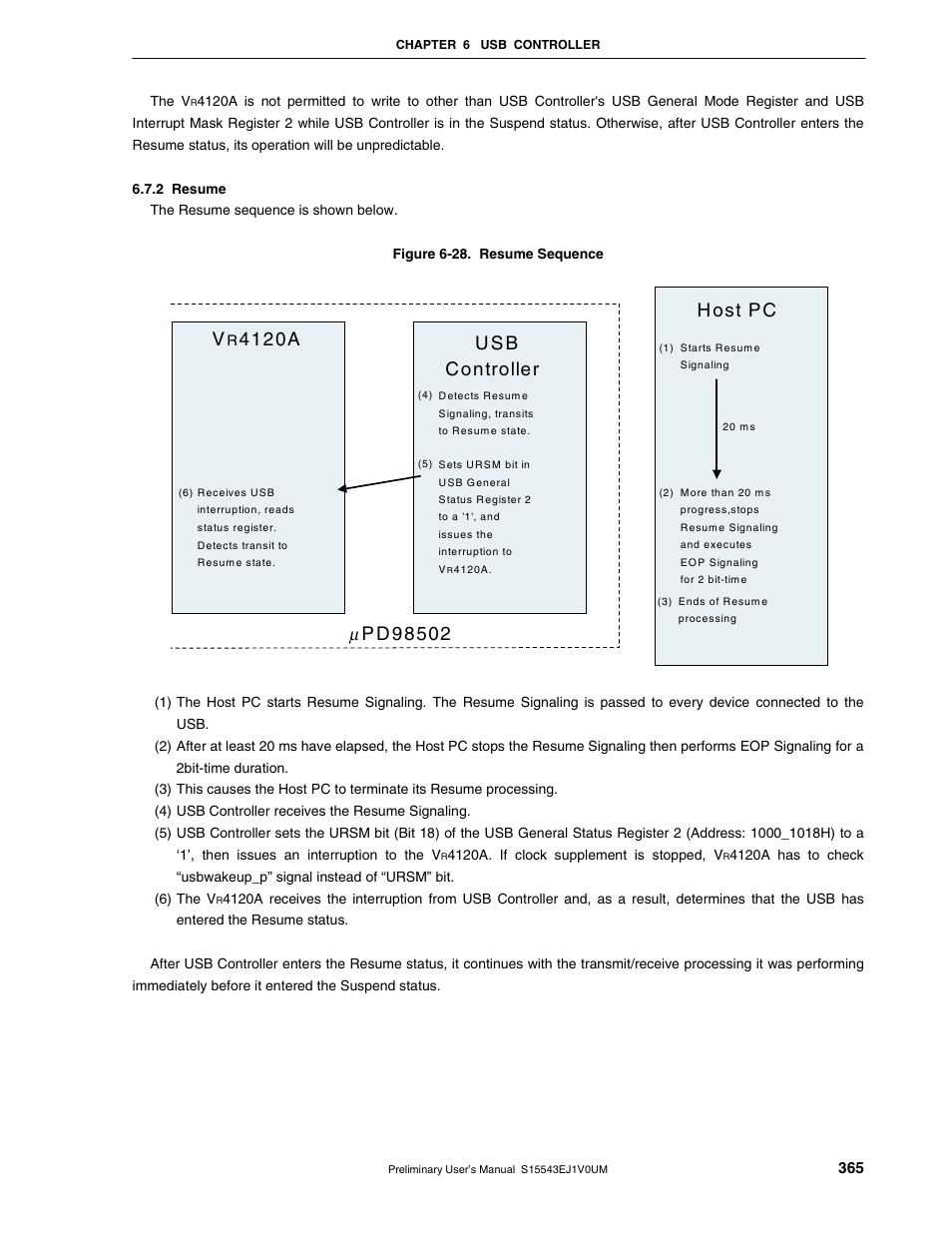 2 resume, H ost p c | NEC Network Controller uPD98502 User Manual | Page 365 / 595