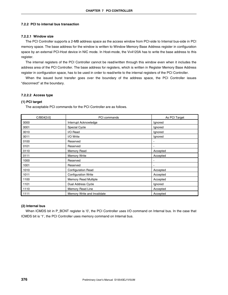 2 pci to internal bus transaction | NEC Network Controller uPD98502 User Manual | Page 376 / 595
