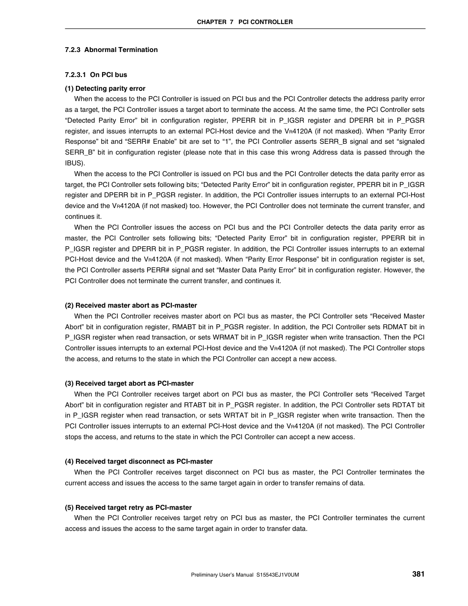 3 abnormal termination | NEC Network Controller uPD98502 User Manual | Page 381 / 595