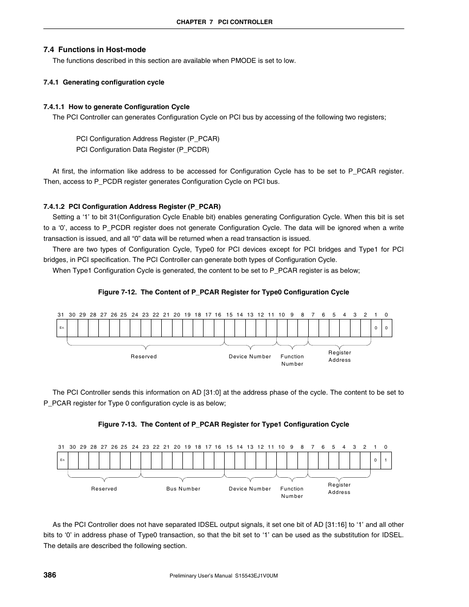 4 functions in host-mode, 1 generating configuration cycle | NEC Network Controller uPD98502 User Manual | Page 386 / 595