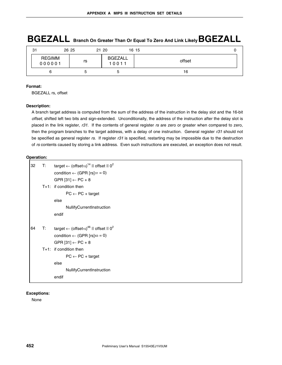 Bgezall | NEC Network Controller uPD98502 User Manual | Page 452 / 595