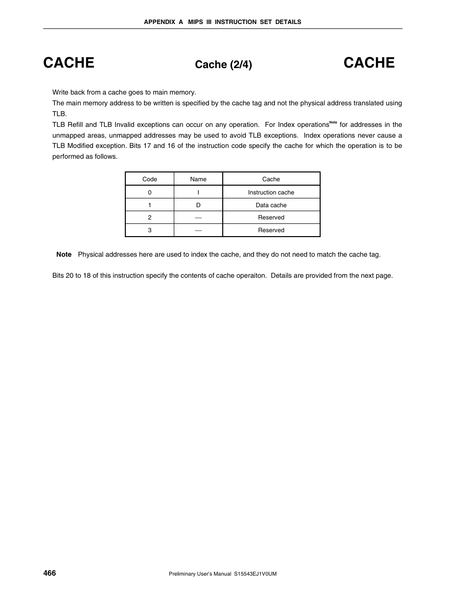 Cache, Cache (2/4) | NEC Network Controller uPD98502 User Manual | Page 466 / 595
