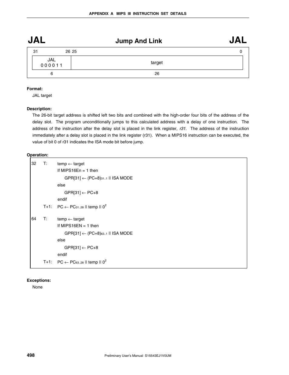 Jump and link | NEC Network Controller uPD98502 User Manual | Page 498 / 595