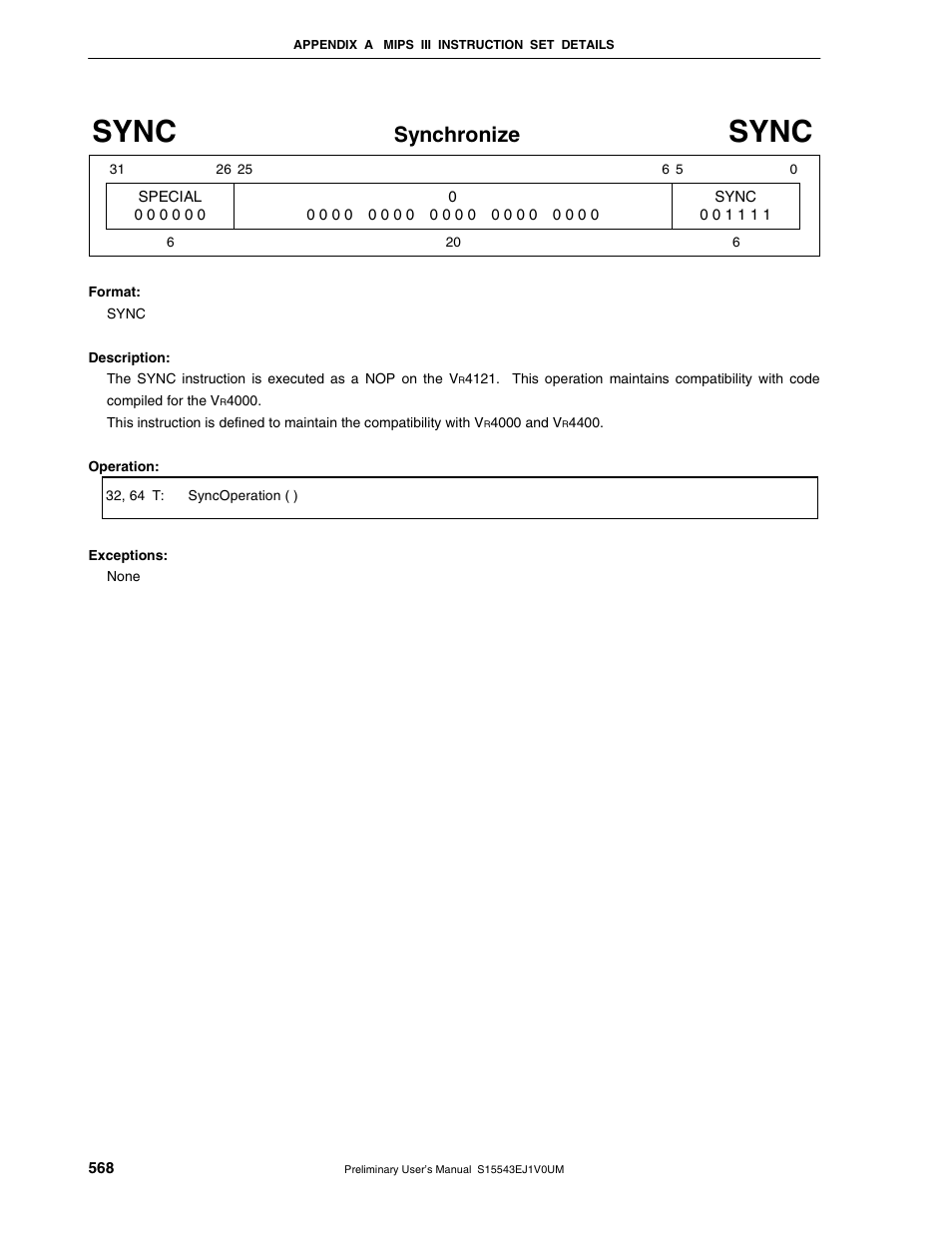 Sync, Synchronize | NEC Network Controller uPD98502 User Manual | Page 568 / 595