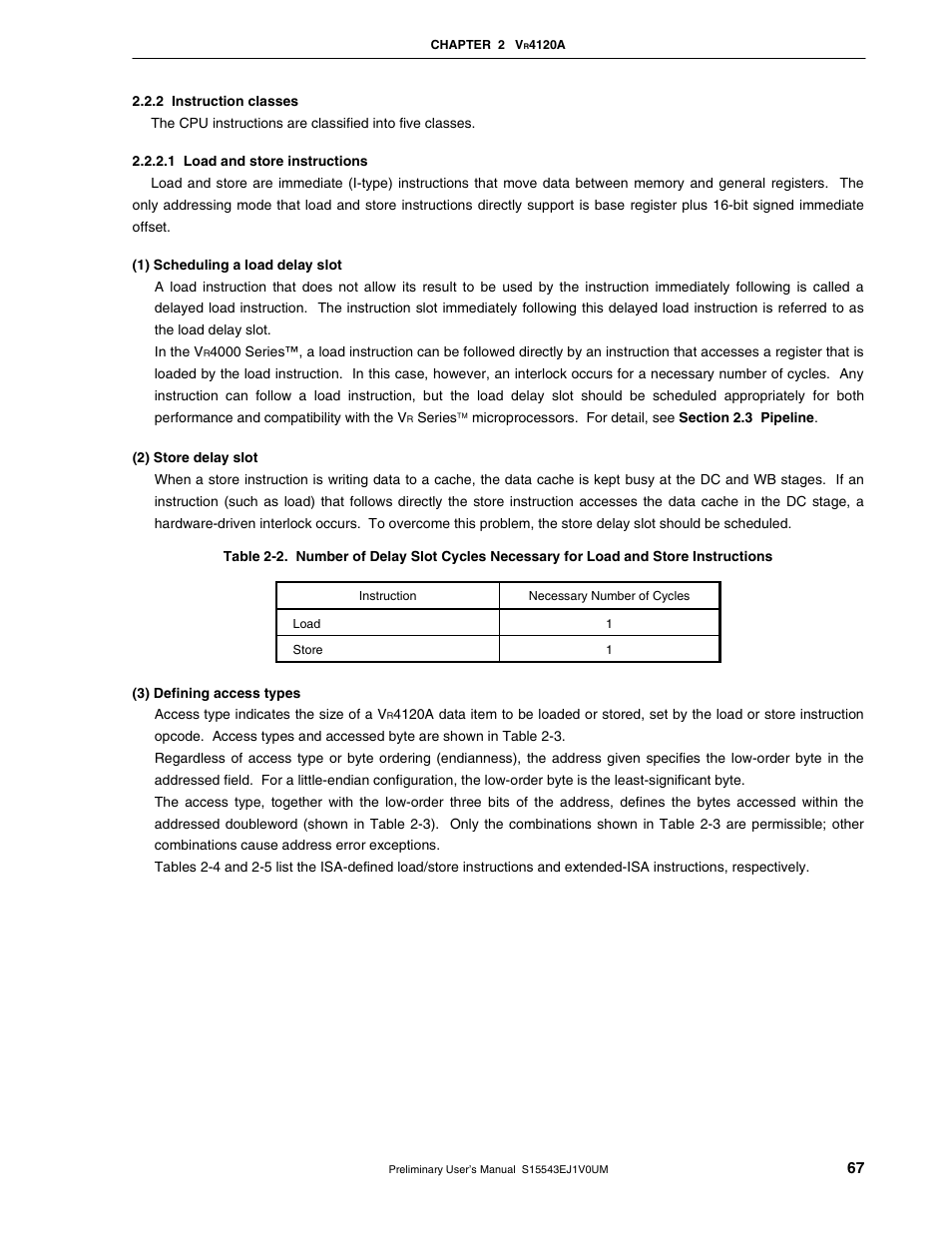 2 instruction classes | NEC Network Controller uPD98502 User Manual | Page 67 / 595