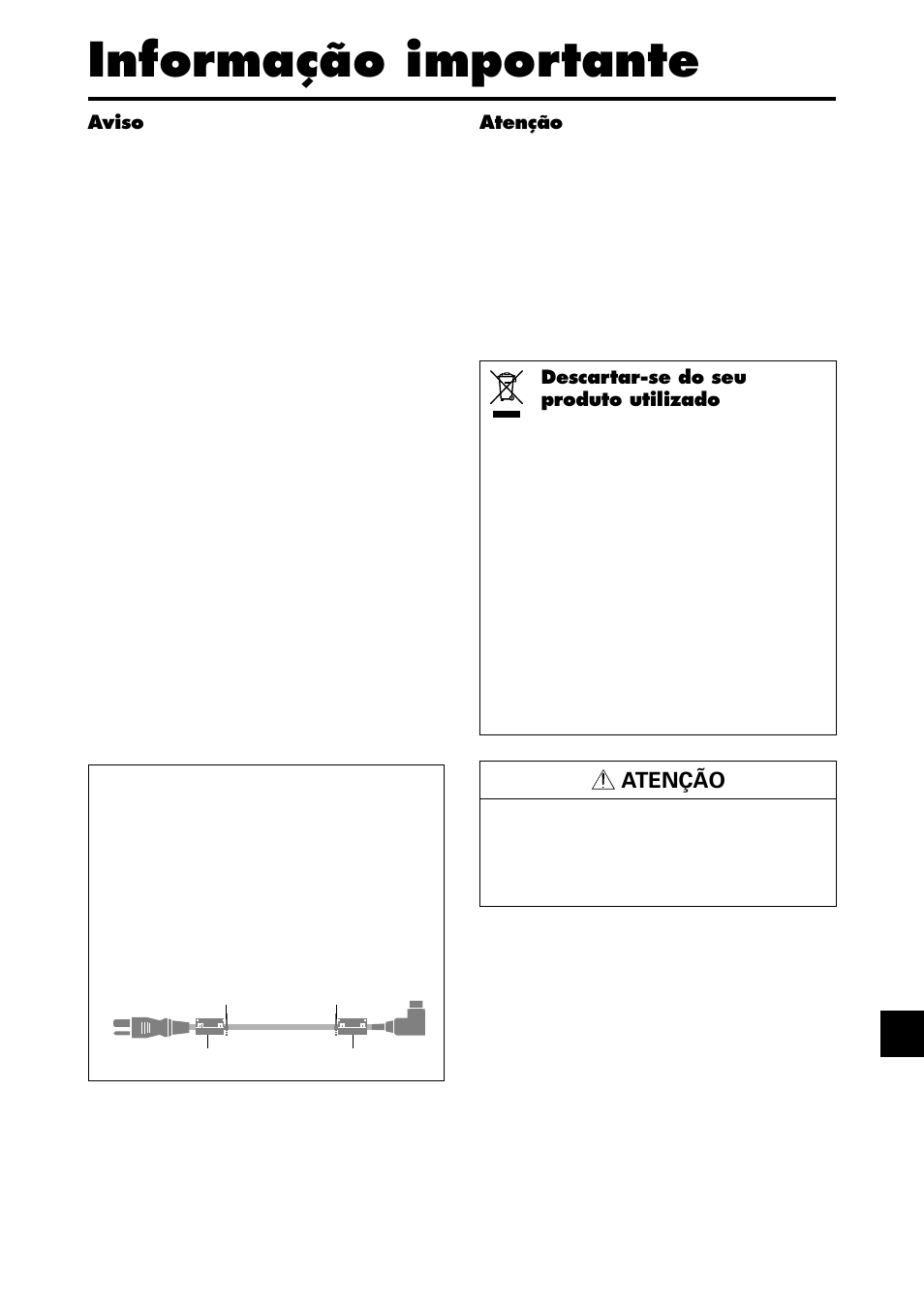 Informação importante, Atenção | NEC PX-42XR4A User Manual | Page 15 / 20