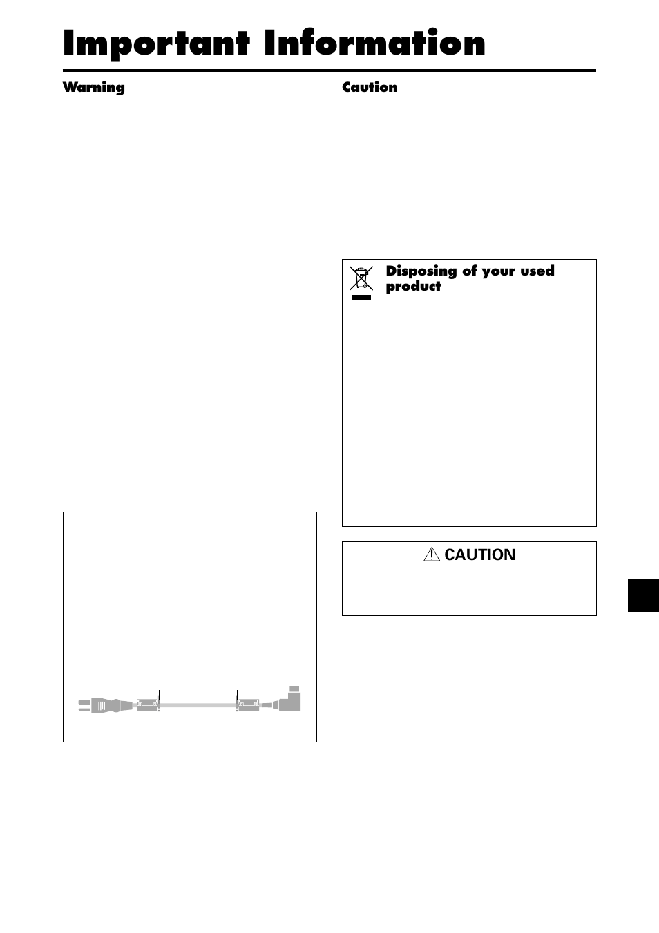 Important information, Caution | NEC PX-42XR4A User Manual | Page 3 / 20