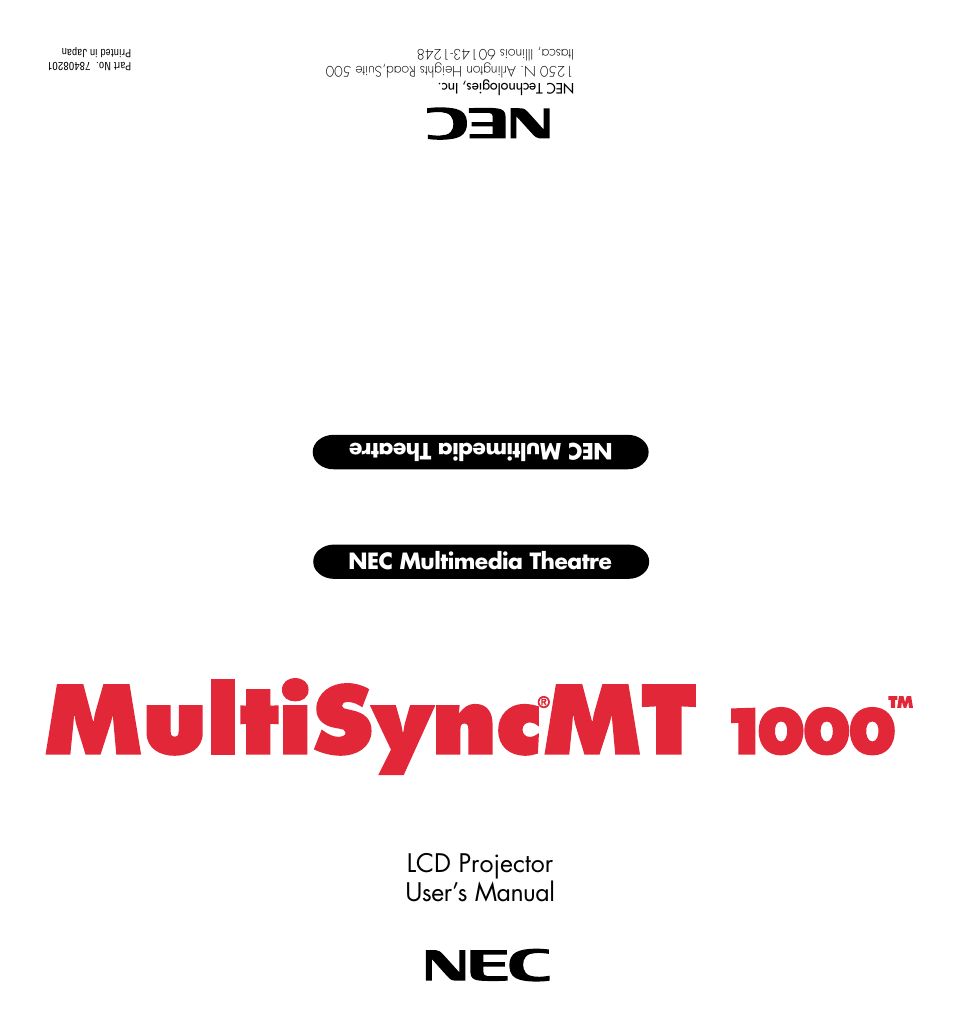NEC MT1000 User Manual | 44 pages