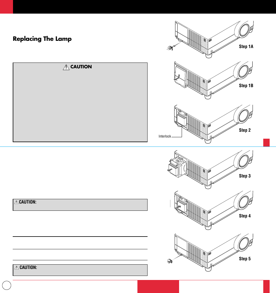 Replacing the lamp | NEC MT1000 User Manual | Page 32 / 44