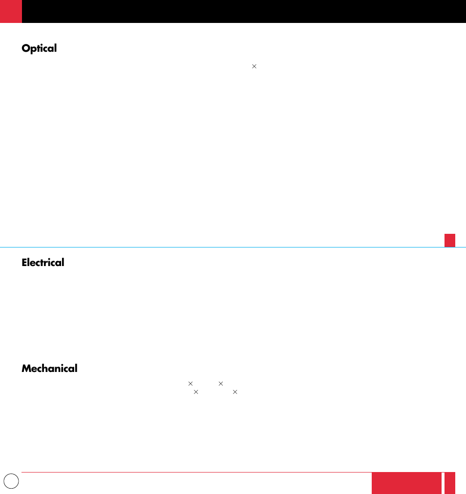 Optical, Electrical, Mechanical | NEC MT1000 User Manual | Page 38 / 44