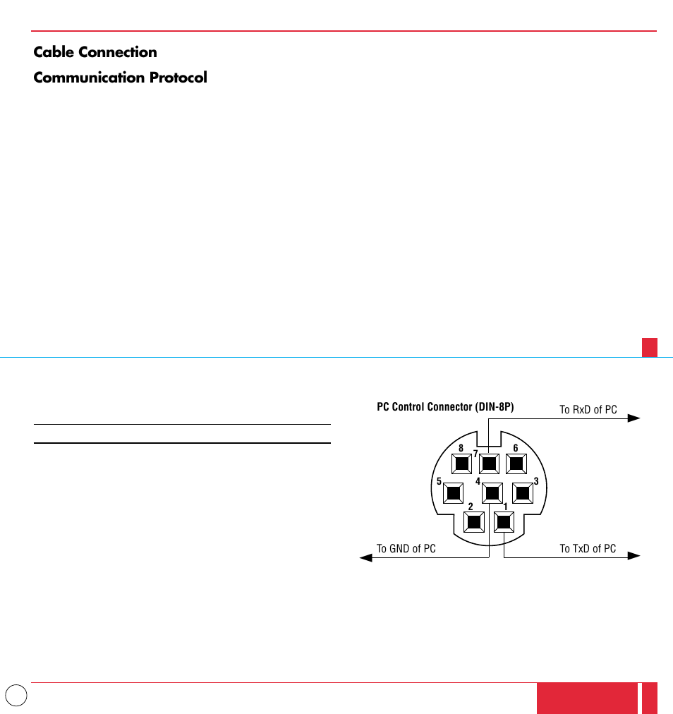 Cable connection communication protocol | NEC MT1000 User Manual | Page 44 / 44