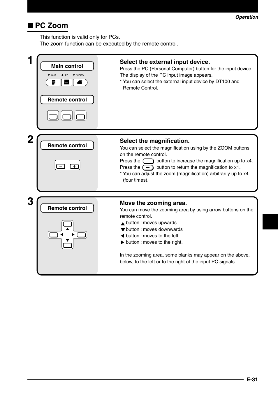 Pc zoom | NEC DT100 User Manual | Page 36 / 55