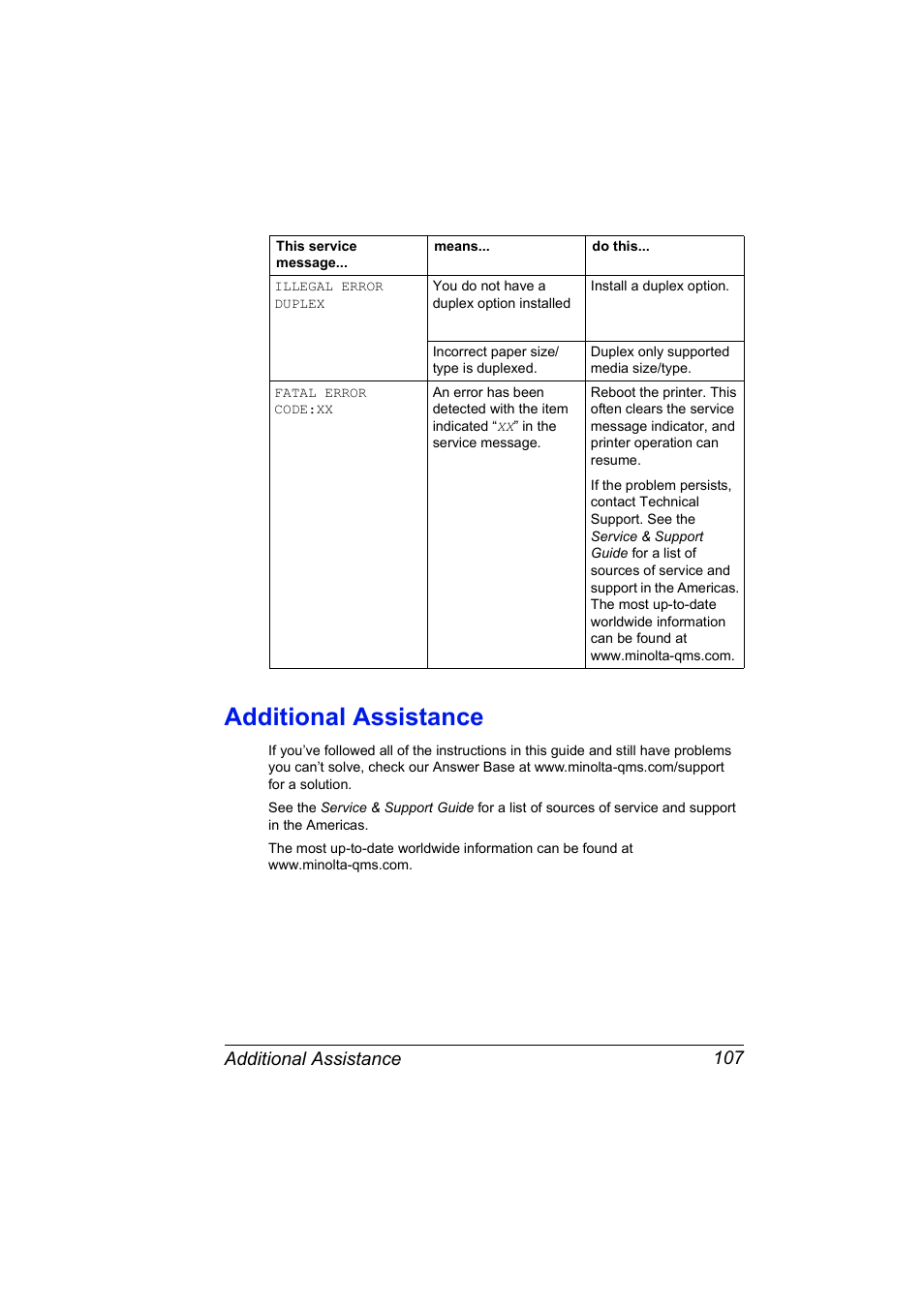 Additional assistance, Additional assistance 107 | NEC 2300 DL User Manual | Page 115 / 172