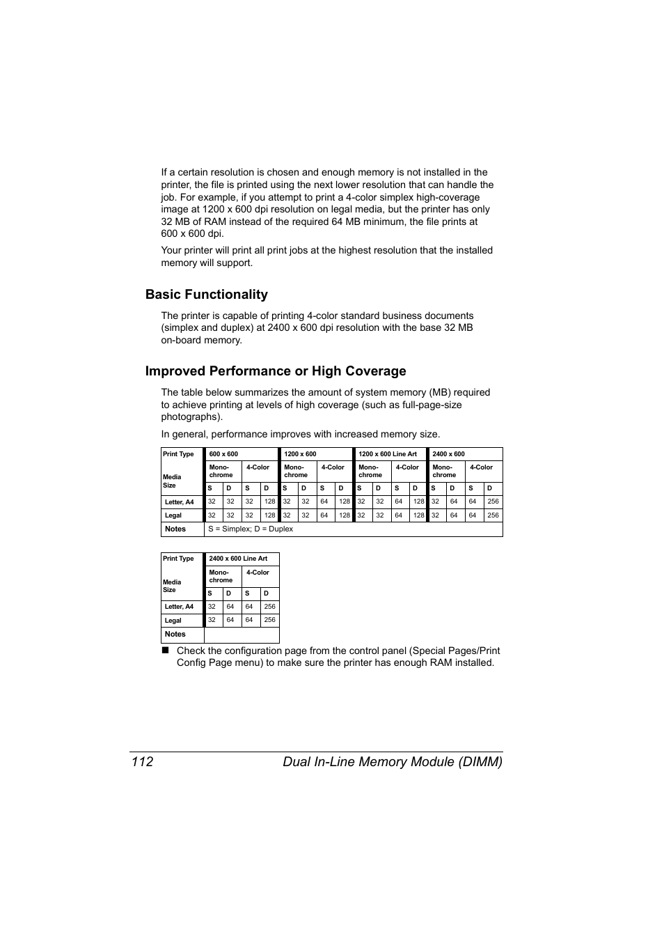 Improved performance or high coverage, Improved performance or high coverage 112, Basic functionality | NEC 2300 DL User Manual | Page 120 / 172