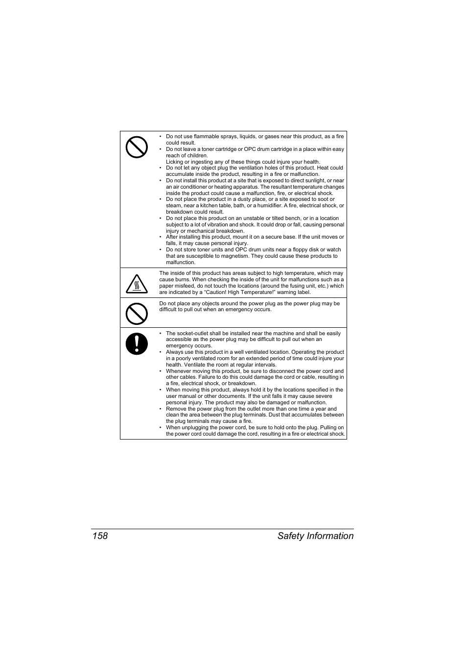 Safety information 158 | NEC 2300 DL User Manual | Page 166 / 172