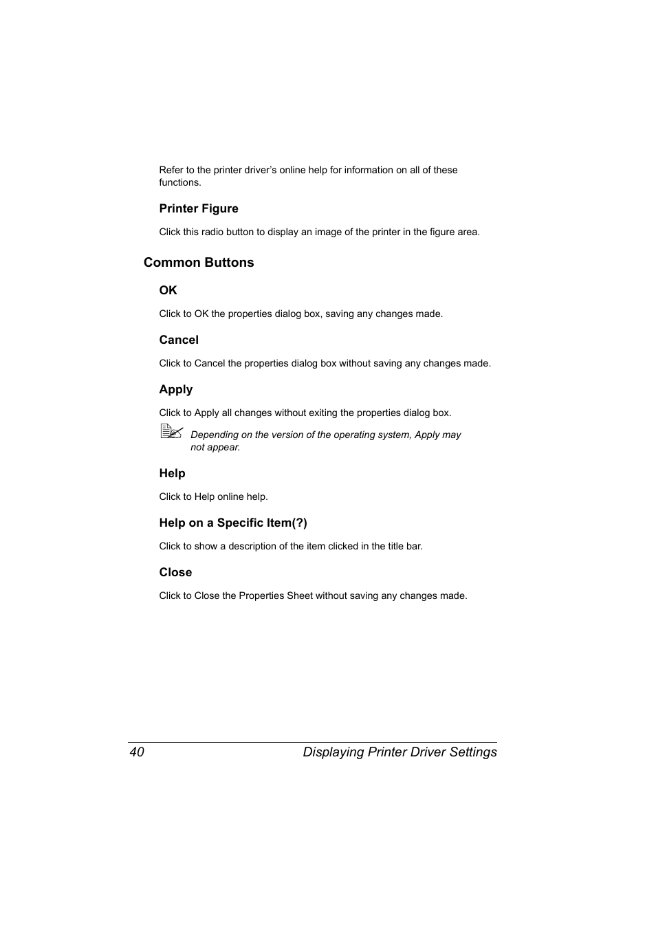 Common buttons, Common buttons 40 | NEC 2300 DL User Manual | Page 48 / 172