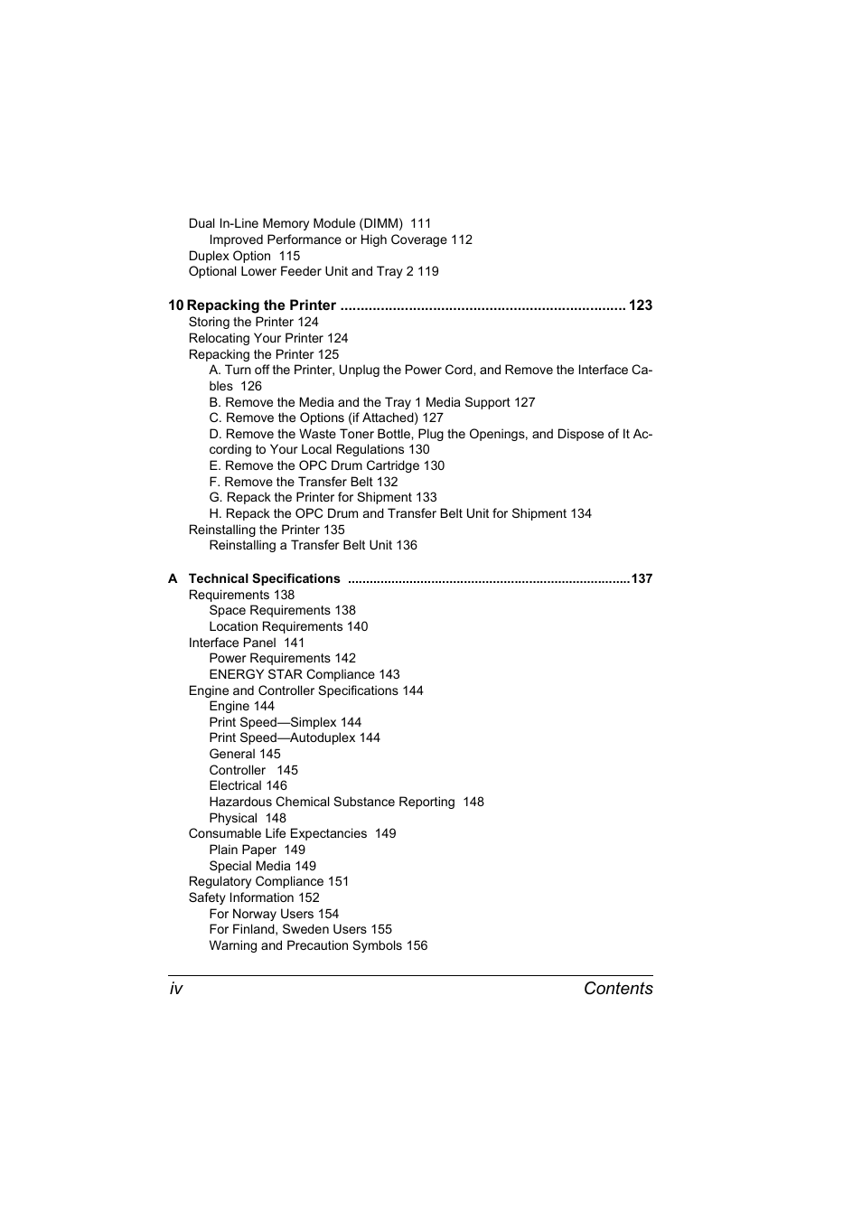 Contents iv | NEC 2300 DL User Manual | Page 6 / 172