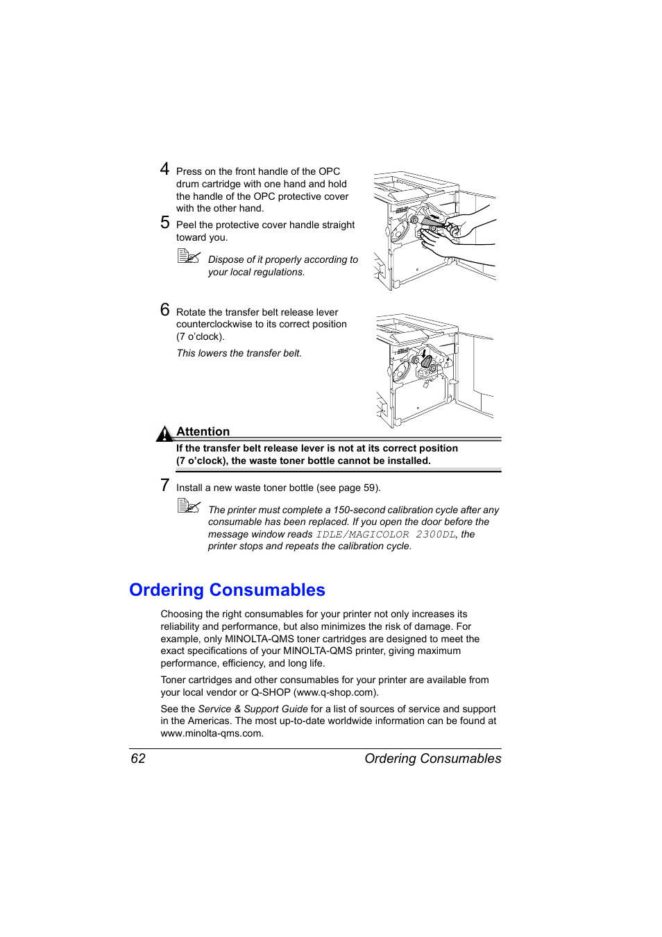 Ordering consumables, Ordering consumables 62 | NEC 2300 DL User Manual | Page 70 / 172