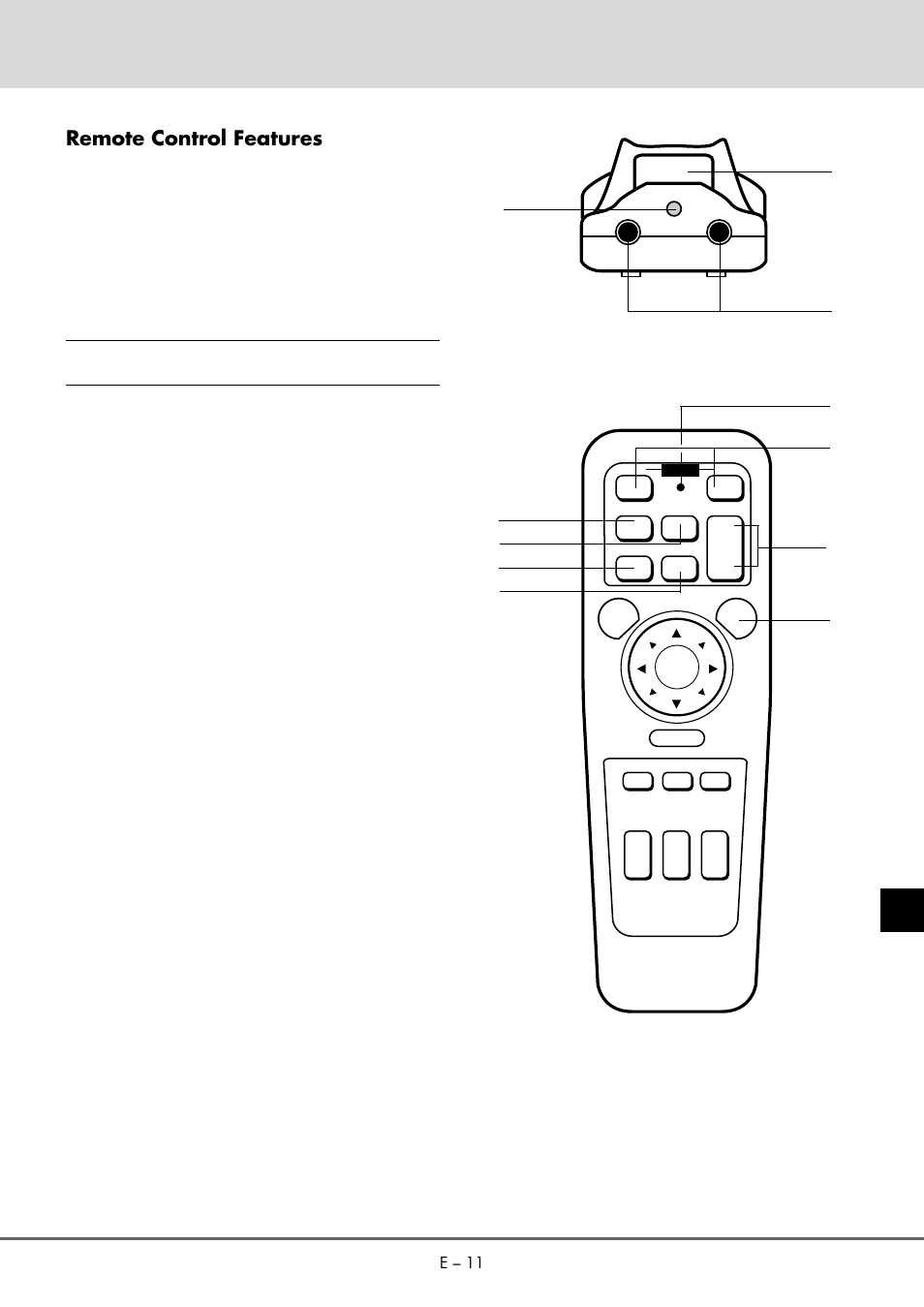 Remote control features | NEC MT 1020G /820G User Manual | Page 11 / 38