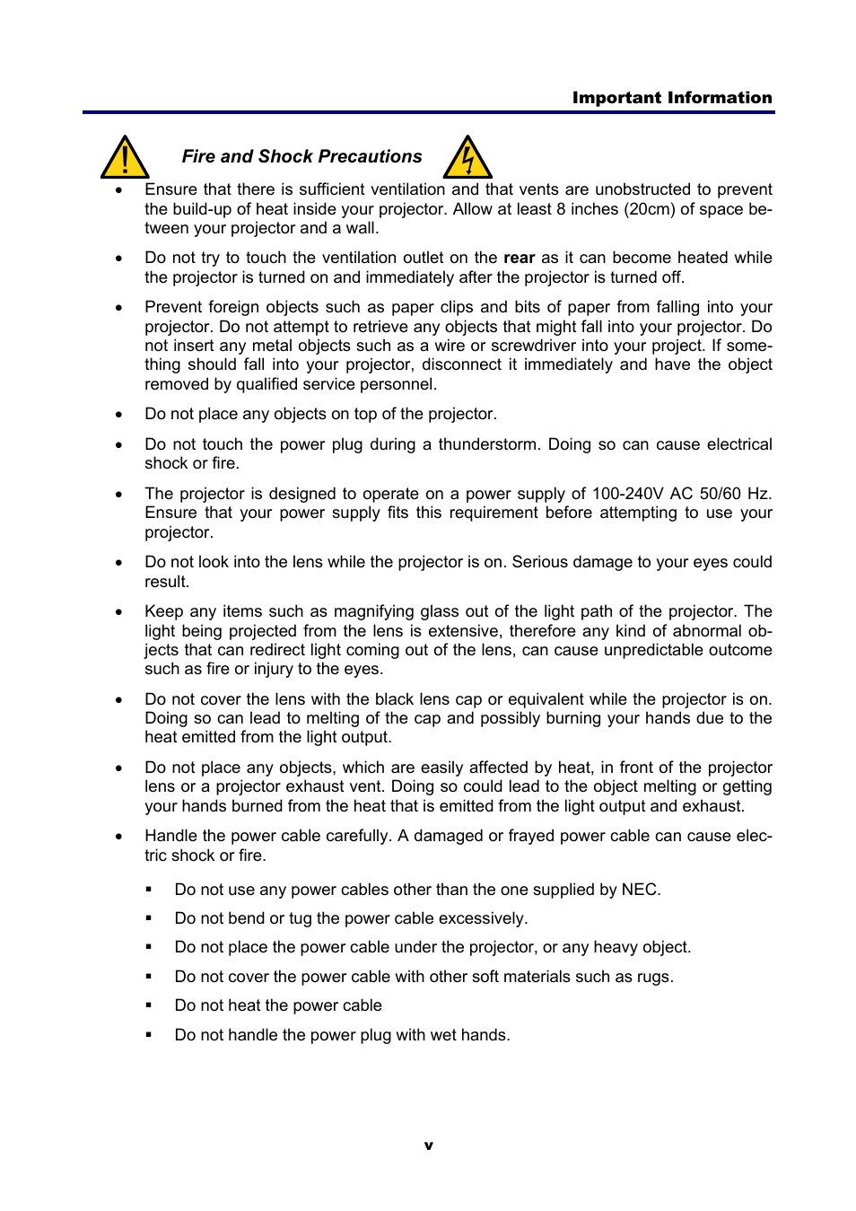 NEC NP4001/NP4000 User Manual | Page 7 / 151