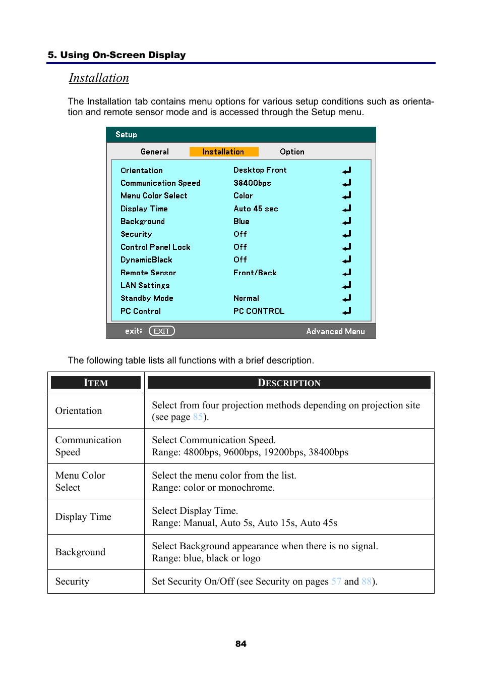 Installation | NEC NP4001/NP4000 User Manual | Page 96 / 151