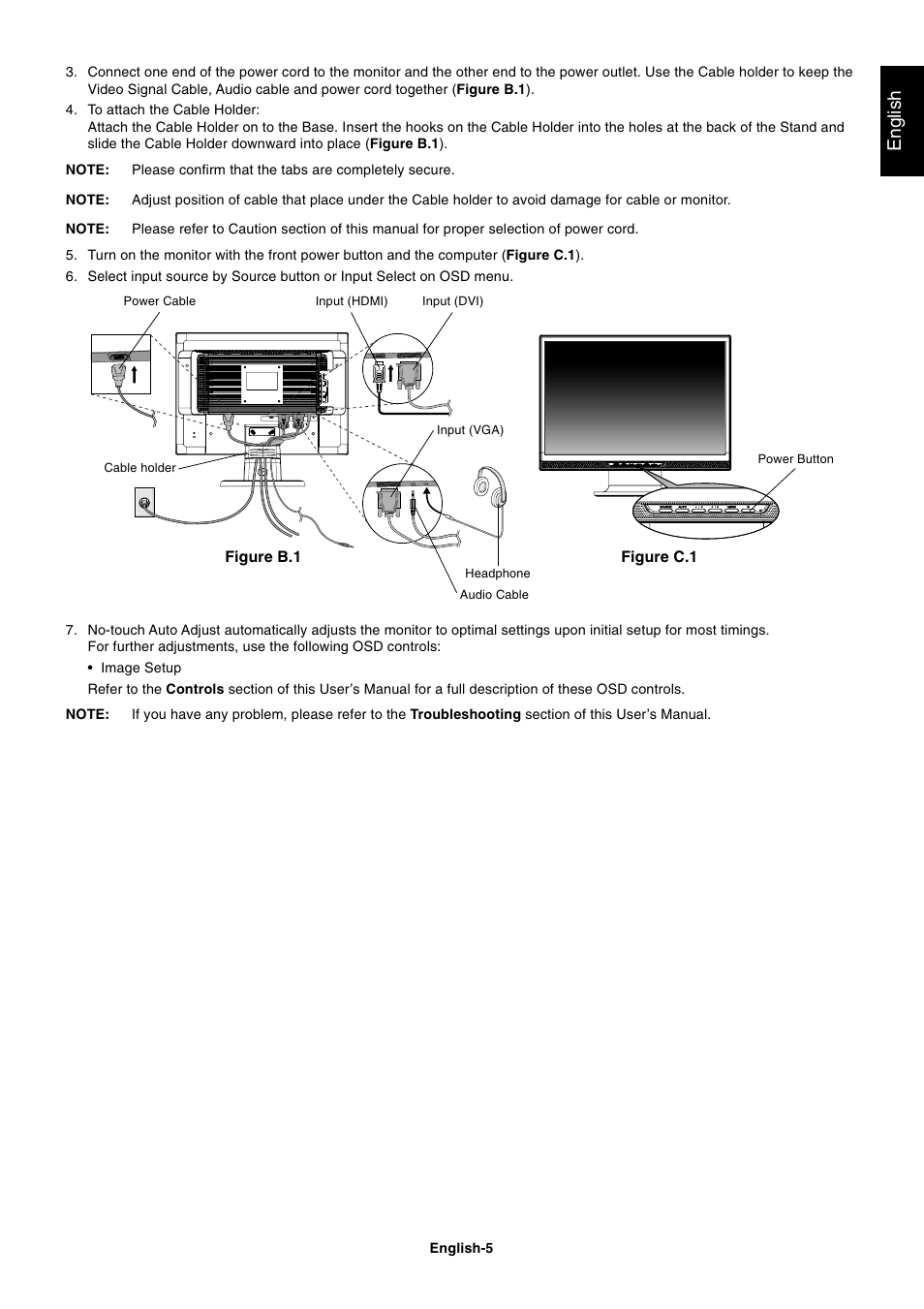 English | NEC AccuSync LCD22WMGX User Manual | Page 6 / 19