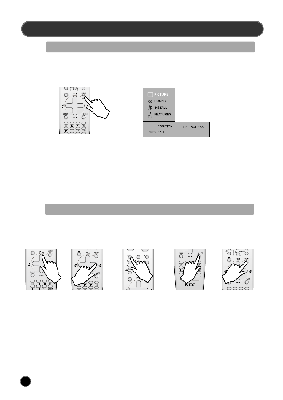 Menus description, Main menu, How to use the sub-menus | NEC PF32WT100 User Manual | Page 11 / 23