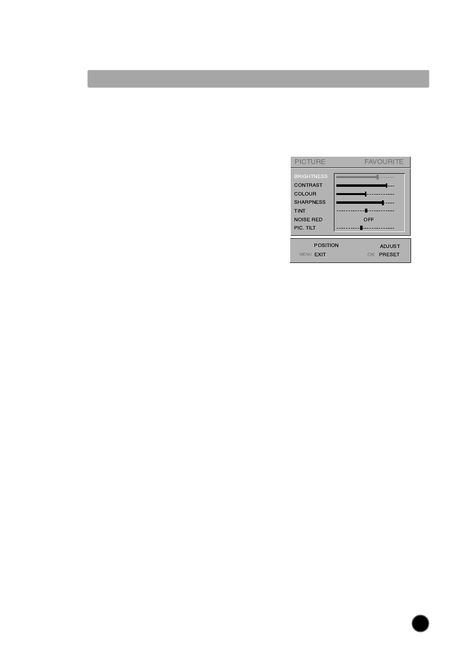 Picture menu | NEC PF32WT100 User Manual | Page 12 / 23