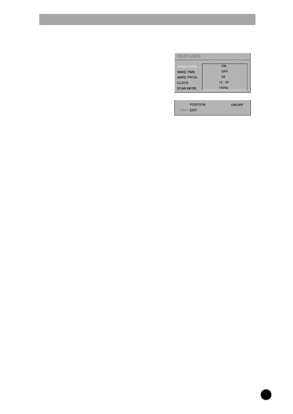 Feature menu | NEC PF32WT100 User Manual | Page 16 / 23