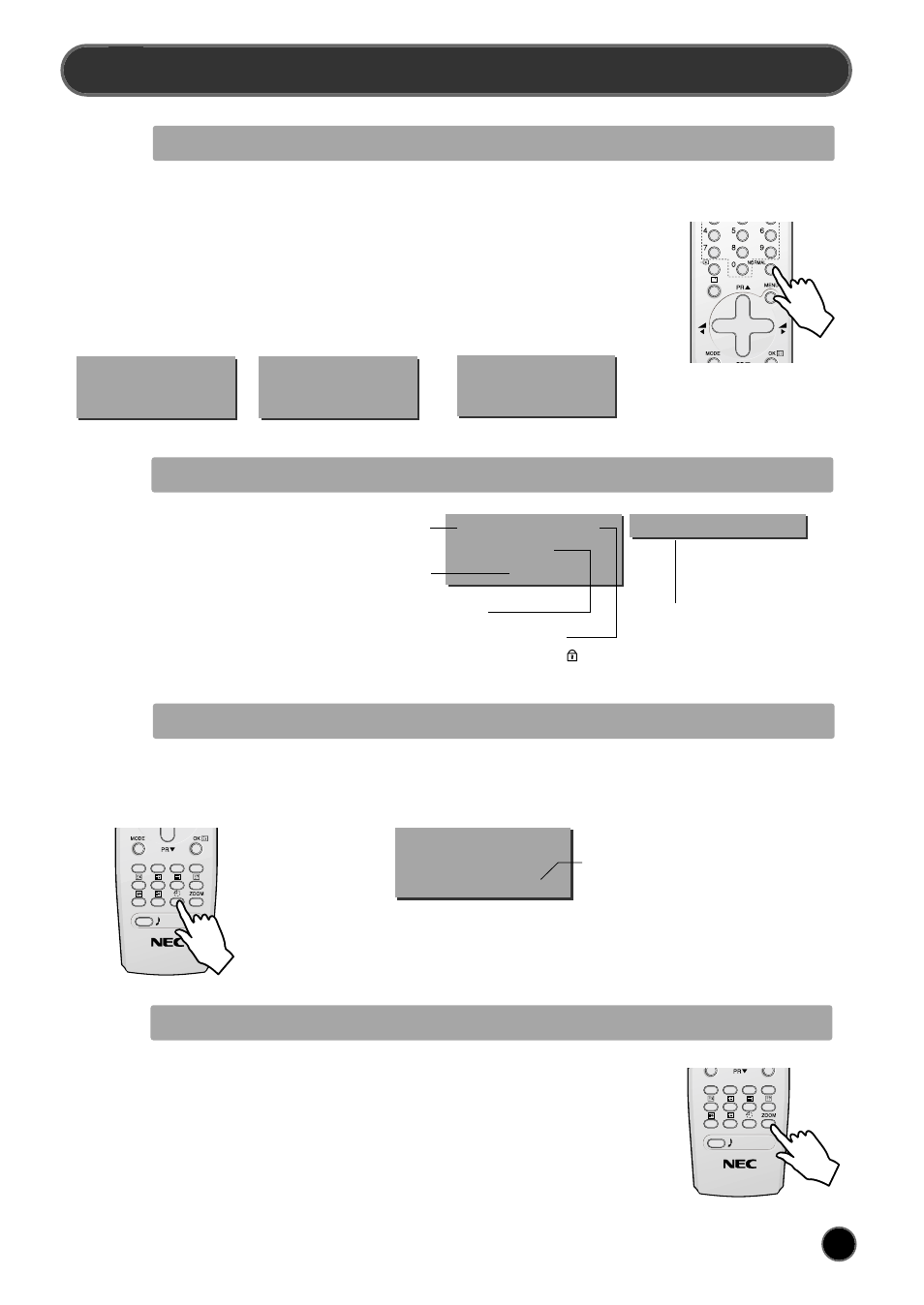 Picture control, Picture setting, Program status display (recall) | Sleep function, Format selection | NEC PF32WT100 User Manual | Page 18 / 23