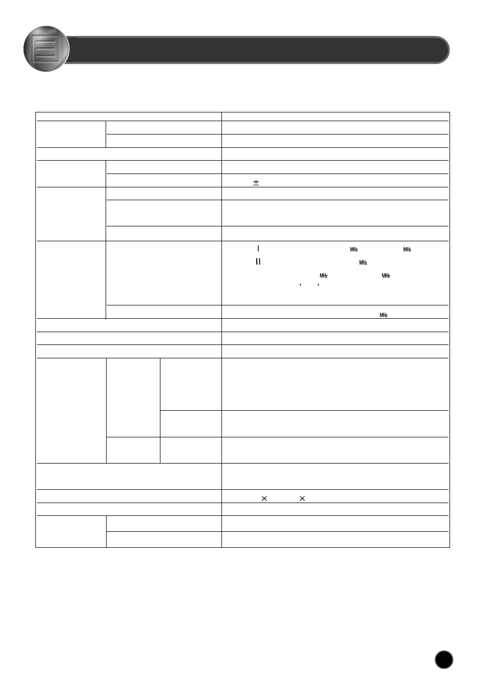 Specification | NEC PF32WT100 User Manual | Page 22 / 23