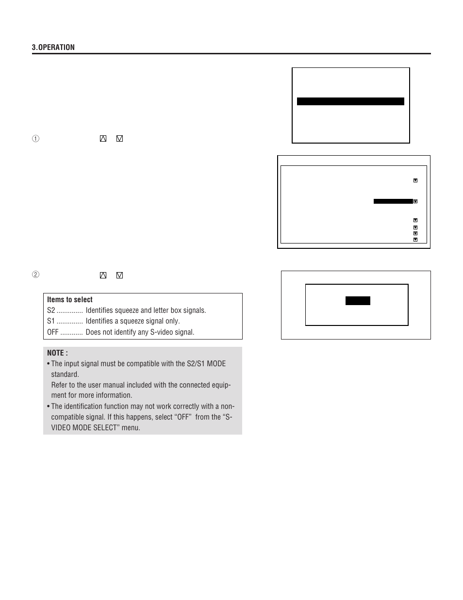 S-video mode select | NEC XL-6500G User Manual | Page 62 / 82