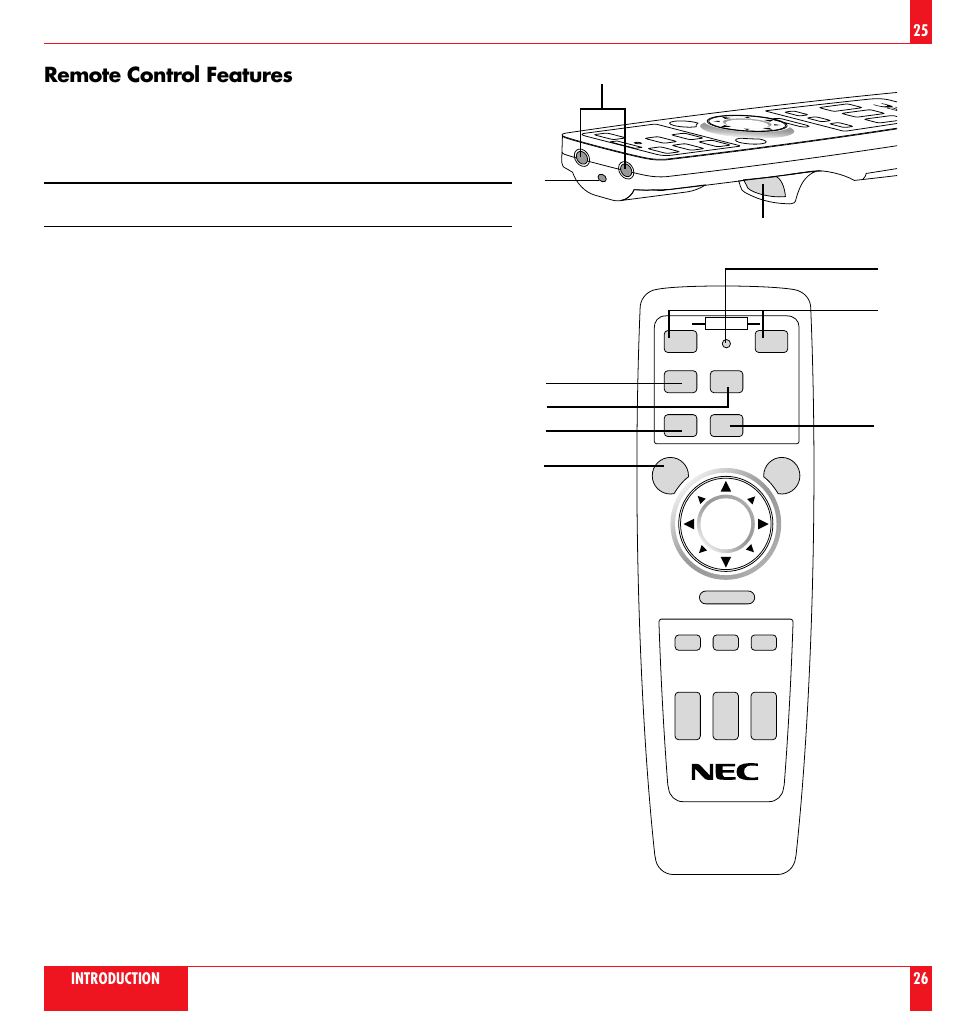 Remote control features | NEC LT81 User Manual | Page 14 / 55