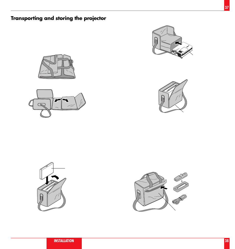Transporting and storing the projector | NEC LT81 User Manual | Page 20 / 55