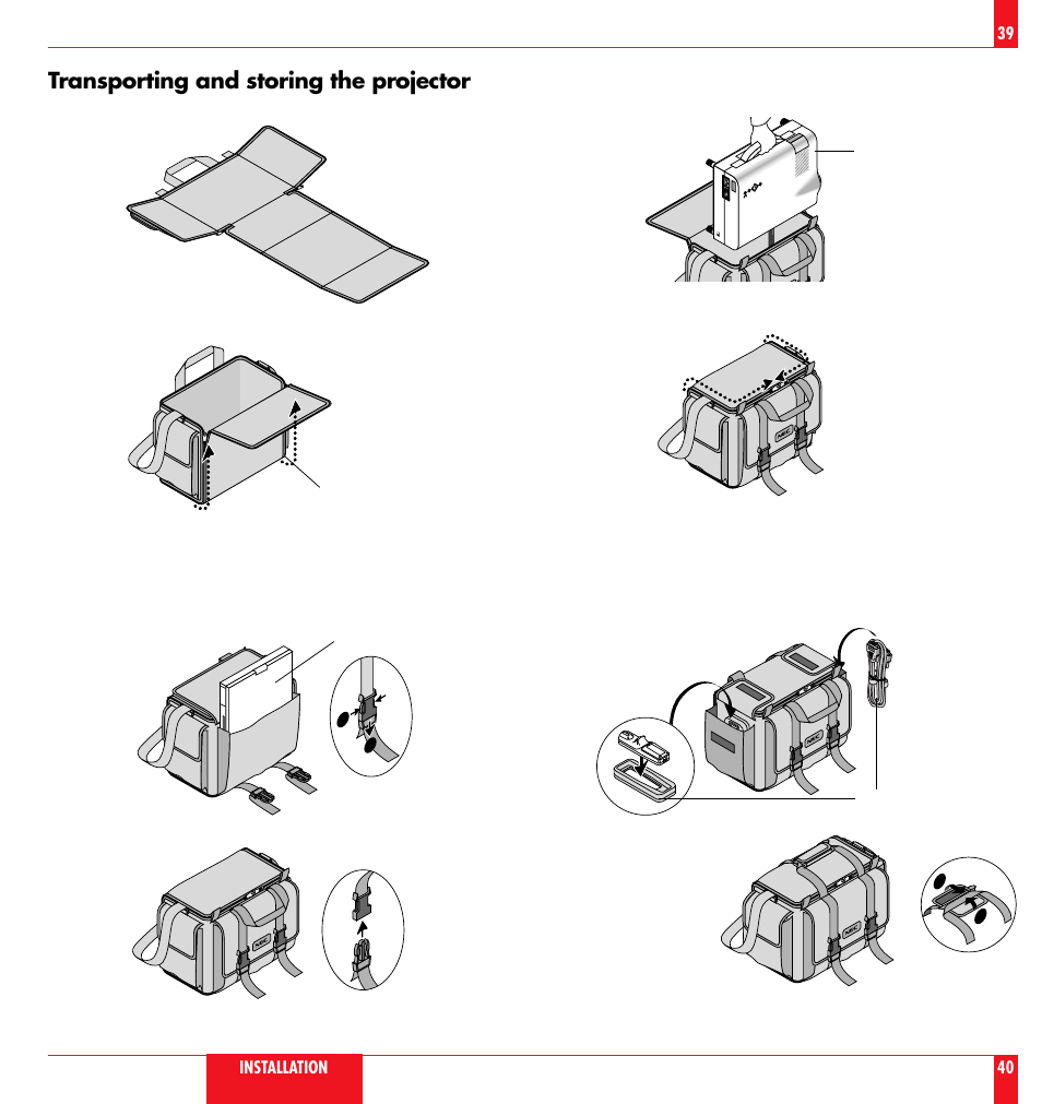 Transporting and storing the projector | NEC LT81 User Manual | Page 21 / 55