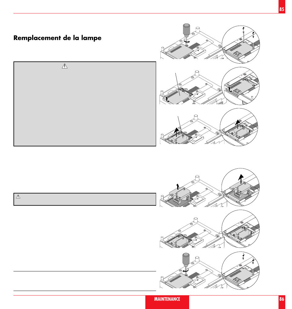 Remplacement de la lampe | NEC LT81 User Manual | Page 44 / 55